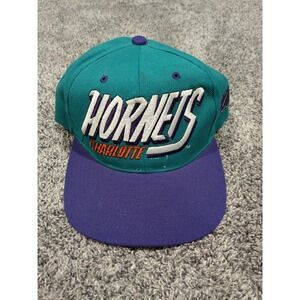 Vtg 90s NWT Charlotte Hornets Logo Athletic SnapBack‎ Hat Cap NBA